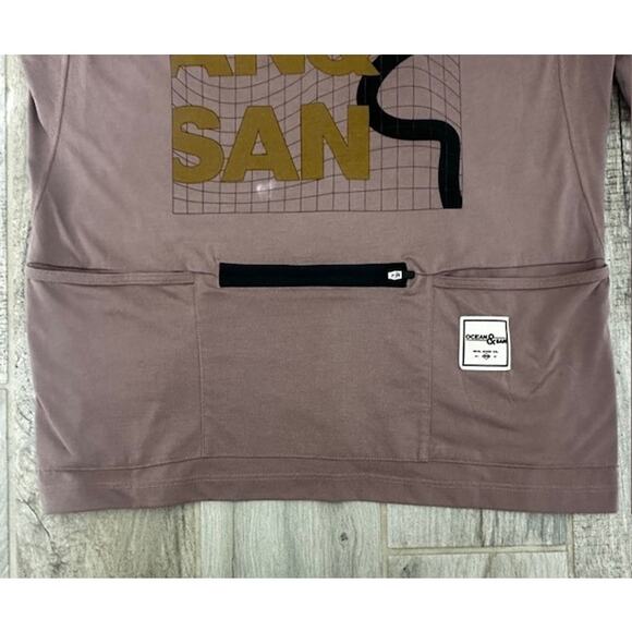 Ocean & San Long Sleeve Men's Cycling Graphic Tee Large Mauve Rear Pockets - Picture 8 of 11